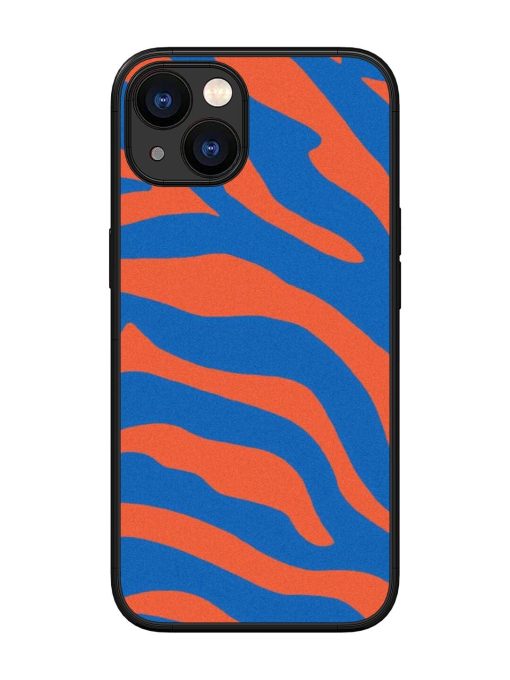 Zebra Stripes In Blue And Orange Glossy Soft Edge Case for Apple Iphone 13 Chachhi