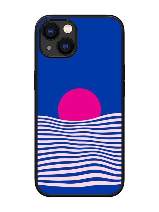 Pink Sunset Over Blue Waves Glossy Soft Edge Case for Apple Iphone 13 Chachhi