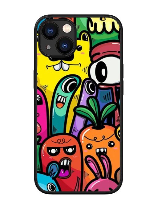 Whimsical Doodle Chaos Glossy Soft Edge Case for Apple Iphone 13 Chachhi