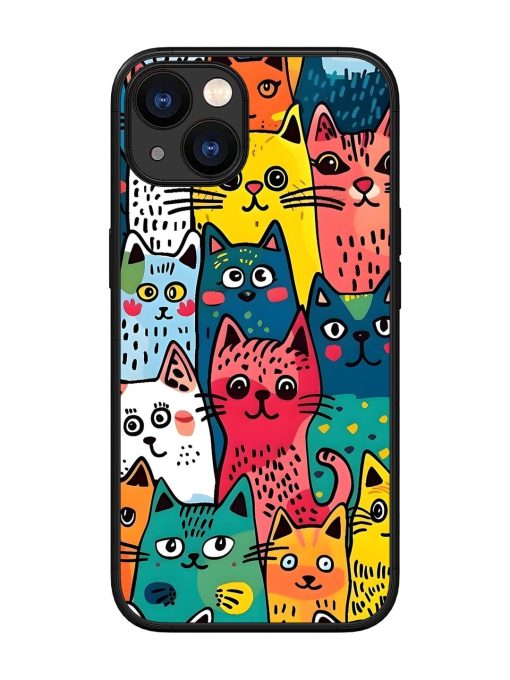 Feline Frenzy Glossy Soft Edge Case for Apple Iphone 13 Chachhi