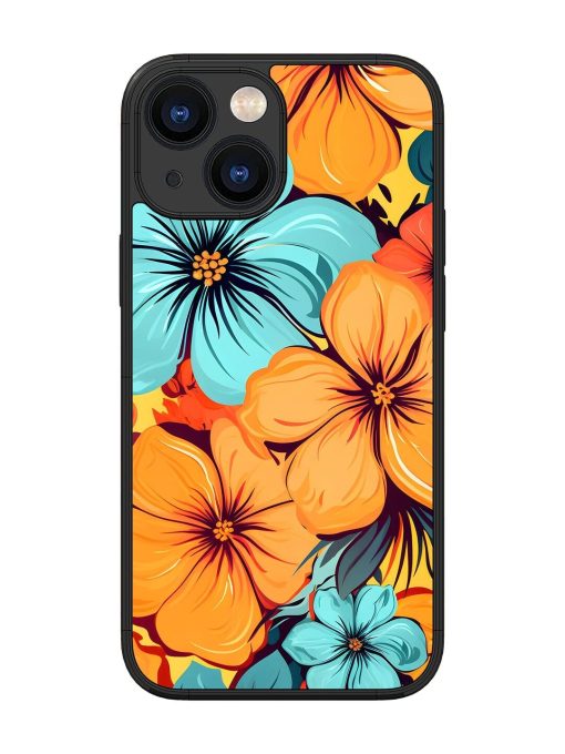 Tropical Bloom Glossy Soft Edge Case for Apple Iphone 13 Mini Chachhi