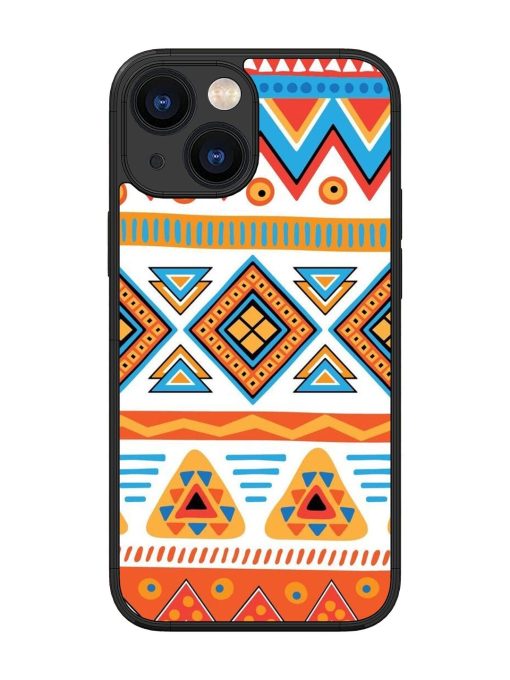 Vibrant Tribal Pattern Glossy Soft Edge Case for Apple Iphone 13 Mini Chachhi