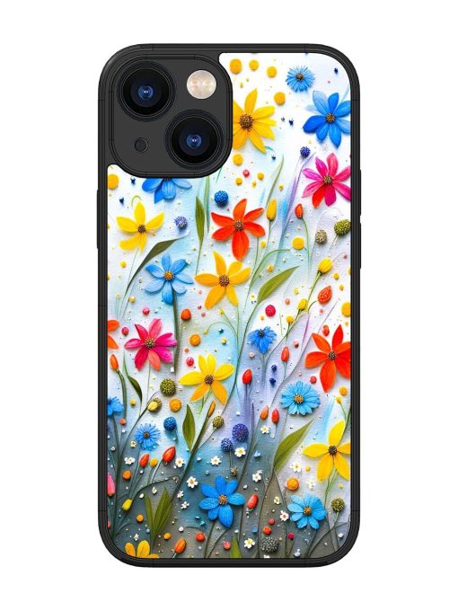 Vibrant Floral Glossy Soft Edge Case for Apple Iphone 13 Mini Chachhi