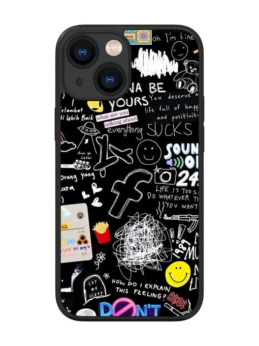 Doodle Diary Glossy Soft Edge Case for Apple Iphone 13 Mini Chachhi