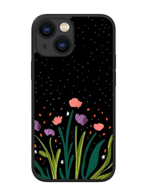 Midnight Bloom Glossy Soft Edge Case for Apple Iphone 13 Mini Chachhi