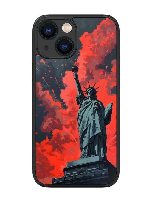 Lady Liberty'S Firework Finale Glossy Soft Edge Case for Apple Iphone 13 Mini Chachhi