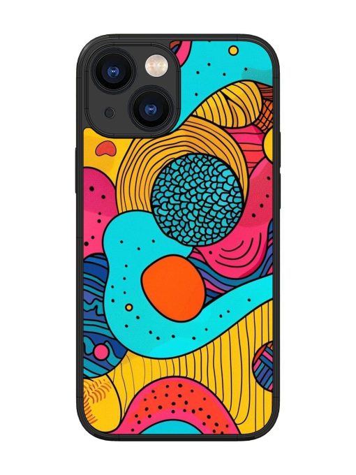 Psychedelic Patterns Glossy Soft Edge Case for Apple Iphone 13 Mini Chachhi