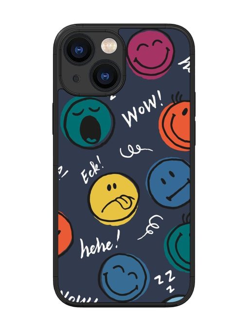 Emoticon Parade Glossy Soft Edge Case for Apple Iphone 13 Mini Chachhi