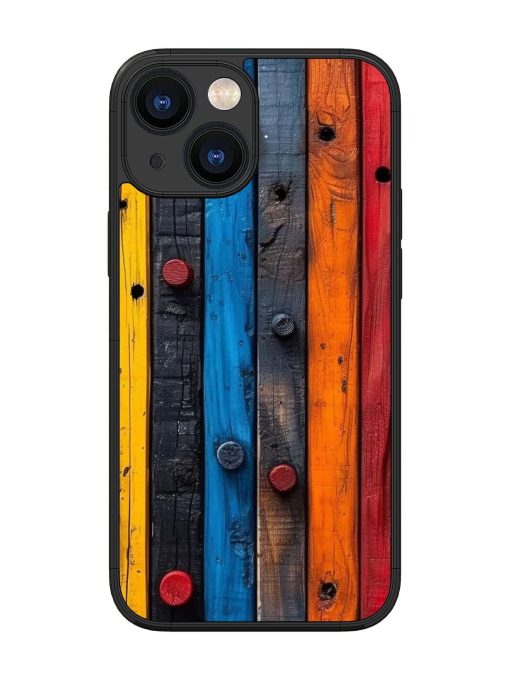 Rainbow Plank Glossy Soft Edge Case for Apple Iphone 13 Mini Chachhi