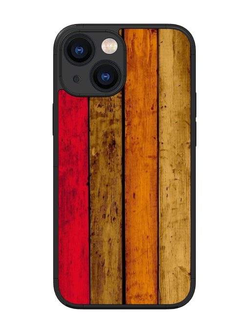 Colorful Woodgrain Glossy Soft Edge Case for Apple Iphone 13 Mini