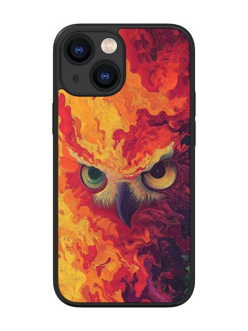 Fiery Owl Glossy Soft Edge Case for Apple Iphone 13 Mini Chachhi