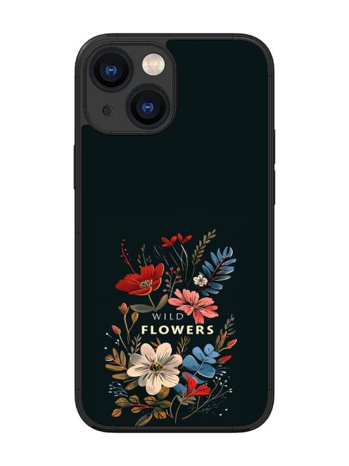 Dark Floral Glossy Soft Edge Case for Apple Iphone 13 Mini Chachhi