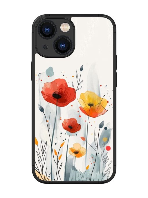 Poppy Fields Glossy Soft Edge Case for Apple Iphone 13 Mini Chachhi