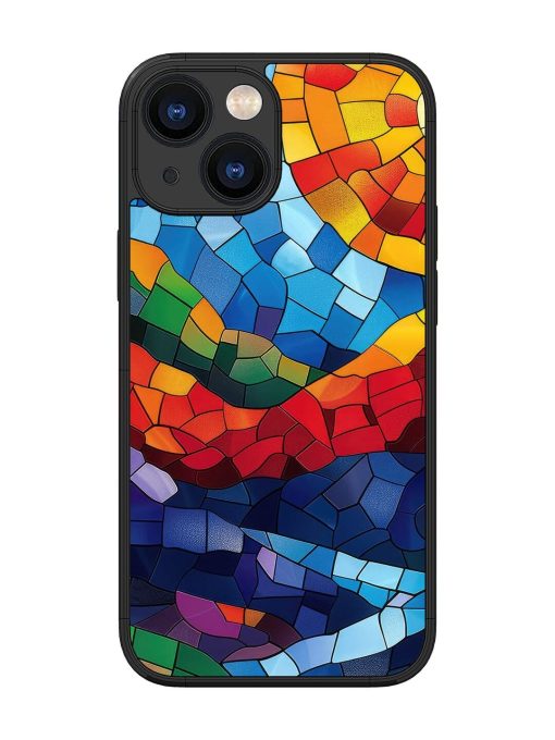 Mosaic Sunset Glossy Soft Edge Case for Apple Iphone 13 Mini Chachhi