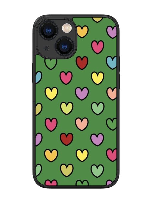 Rainbow Heart Parade Glossy Soft Edge Case for Apple Iphone 13 Mini Chachhi