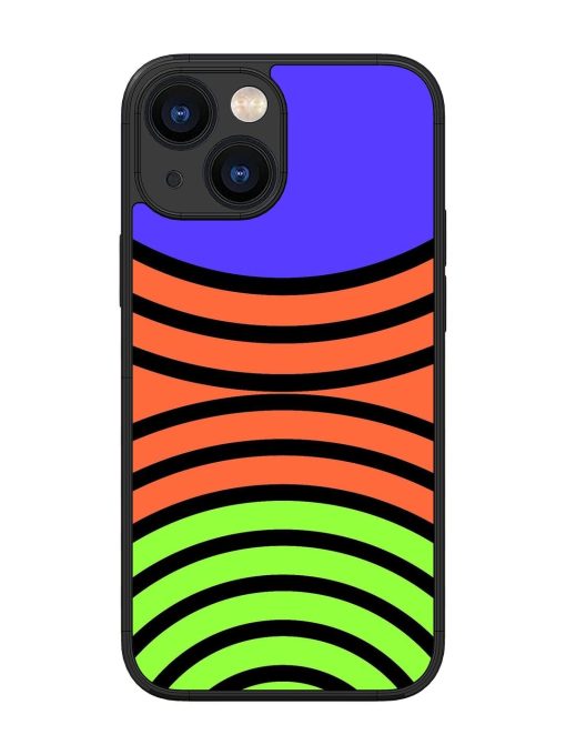 Psychedelic Stripe Symphony Glossy Soft Edge Case for Apple Iphone 13 Mini