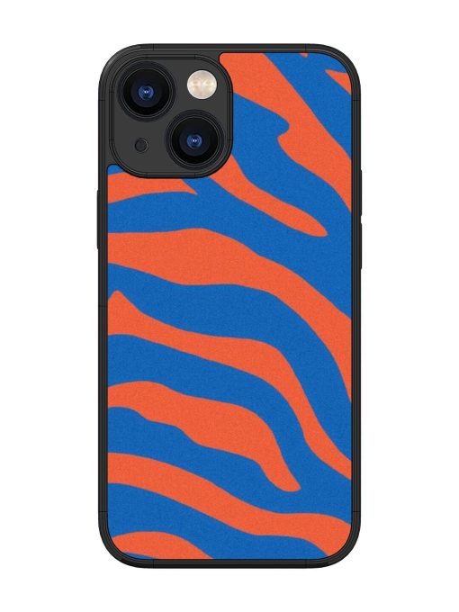 Zebra Stripes In Blue And Orange Glossy Soft Edge Case for Apple Iphone 13 Mini Chachhi