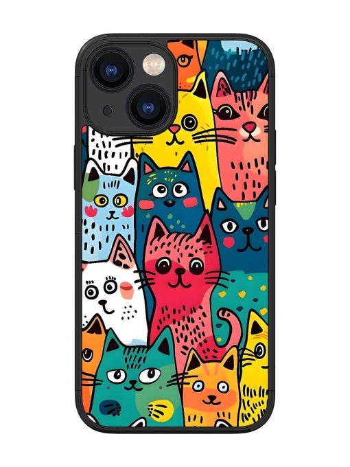 Feline Frenzy Glossy Soft Edge Case for Apple Iphone 13 Mini Chachhi