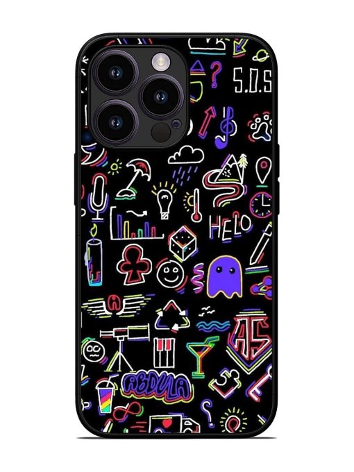 Neon Doodle Glossy Soft Edge Case for Apple Iphone 13 Pro