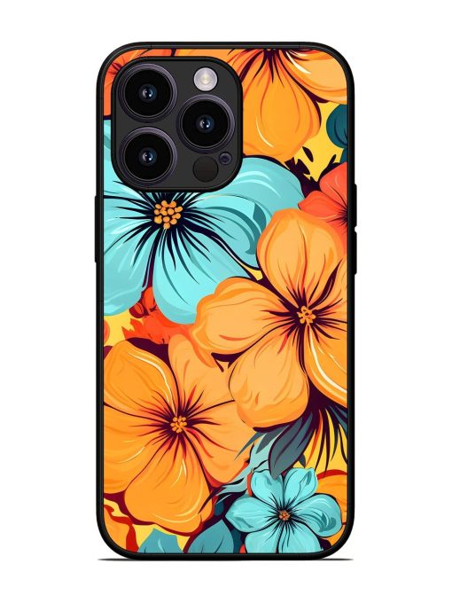 Tropical Bloom Glossy Soft Edge Case for Apple Iphone 13 Pro