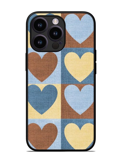 Hearts On Canvas Glossy Soft Edge Case for Apple Iphone 13 Pro