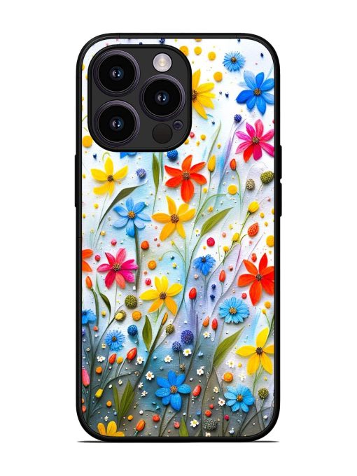 Vibrant Floral Glossy Soft Edge Case for Apple Iphone 13 Pro