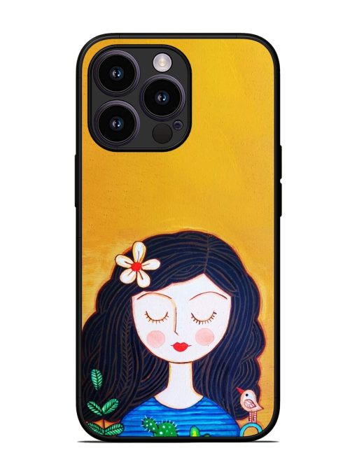 Girl Illustration Glossy Soft Edge Case for Apple Iphone 13 Pro