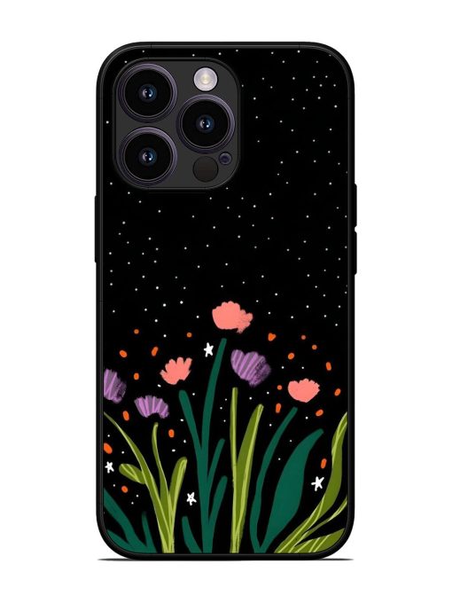 Midnight Bloom Glossy Soft Edge Case for Apple Iphone 13 Pro