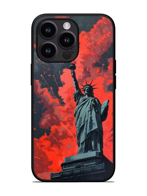 Lady Liberty'S Firework Finale Glossy Soft Edge Case for Apple Iphone 13 Pro