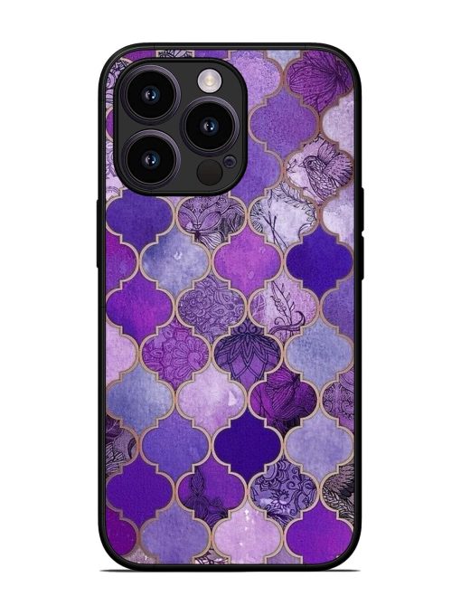 Purple Mosaic Magic Glossy Soft Edge Case for Apple Iphone 13 Pro