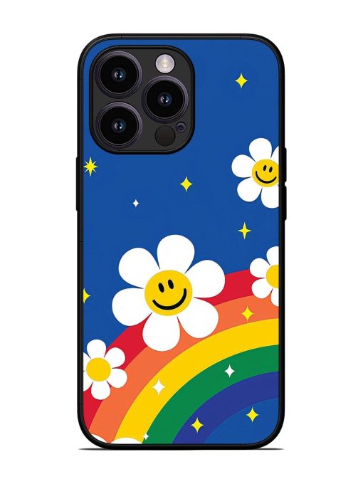 Happy Daisies And Rainbow Sky Glossy Soft Edge Case for Apple Iphone 13 Pro