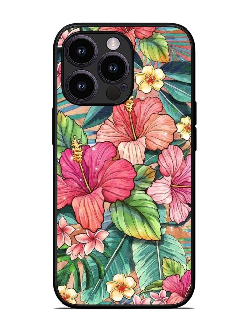 Tropical Tapestry Glossy Soft Edge Case for Apple Iphone 13 Pro