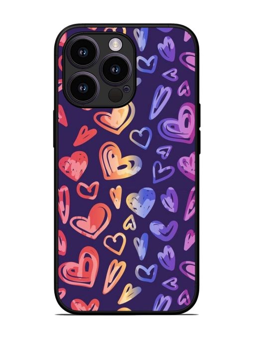 Rainbow Hearts Glossy Soft Edge Case for Apple Iphone 13 Pro