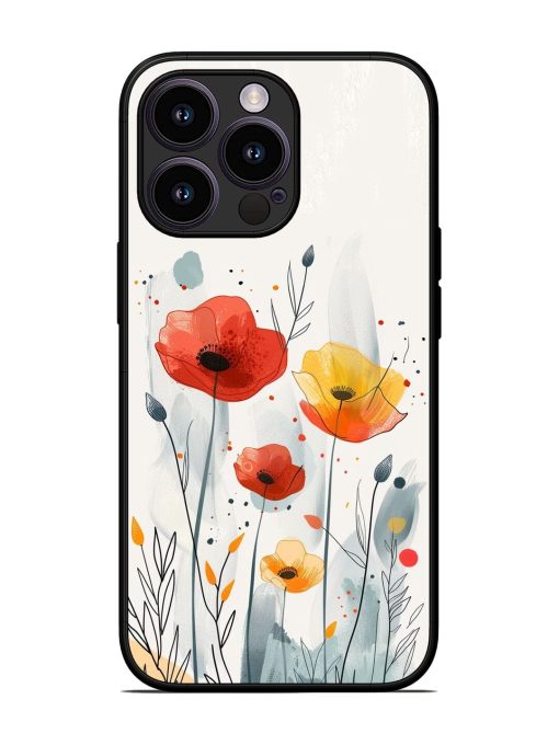 Poppy Fields Glossy Soft Edge Case for Apple Iphone 13 Pro