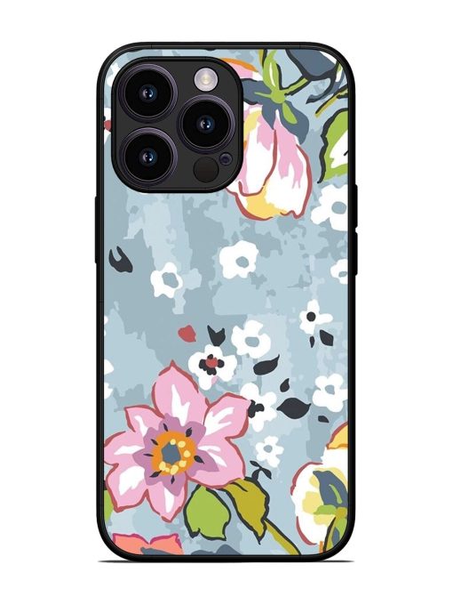 Floral Fantasy Glossy Soft Edge Case for Apple Iphone 13 Pro