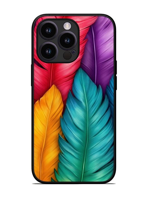 Rainbow Feathers Glossy Soft Edge Case for Apple Iphone 13 Pro