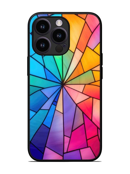 Stained Glass Kaleidoscope Of Colors Glossy Soft Edge Case for Apple Iphone 13 Pro