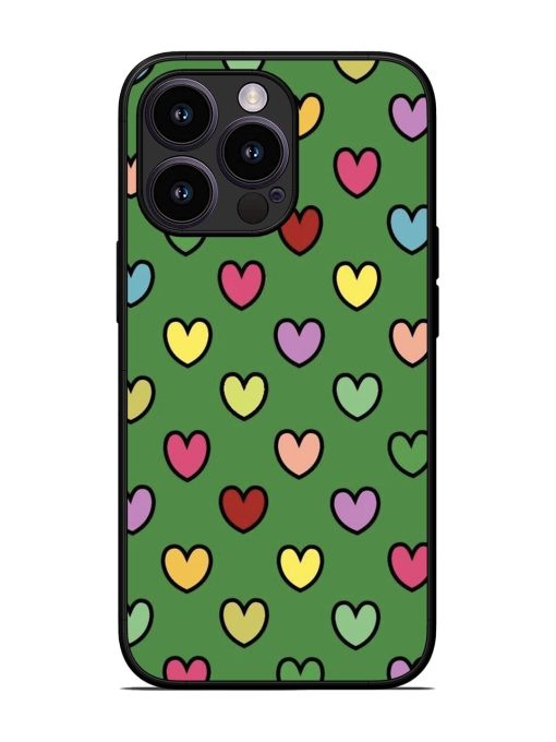 Rainbow Heart Parade Glossy Soft Edge Case for Apple Iphone 13 Pro