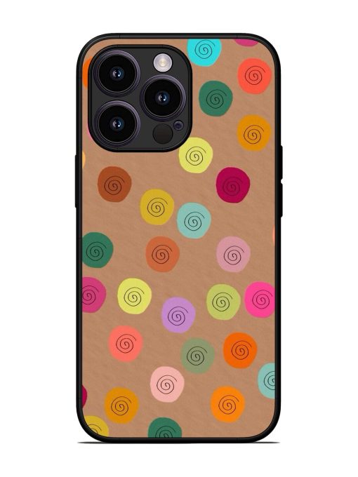 Swirly Dots On Kraft Glossy Soft Edge Case for Apple Iphone 13 Pro