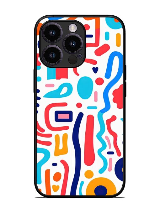 Whimsical Doodle Chaos Glossy Soft Edge Case for Apple Iphone 13 Pro