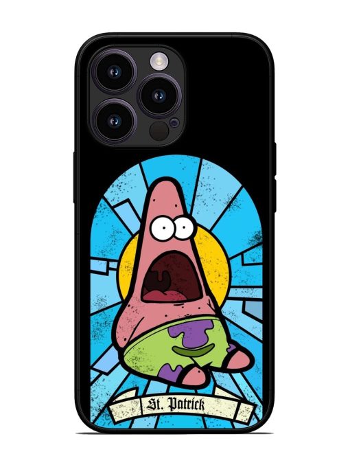 St. Patrick'S Day Stained Glass Patrick Star Glossy Soft Edge Case for Apple Iphone 13 Pro