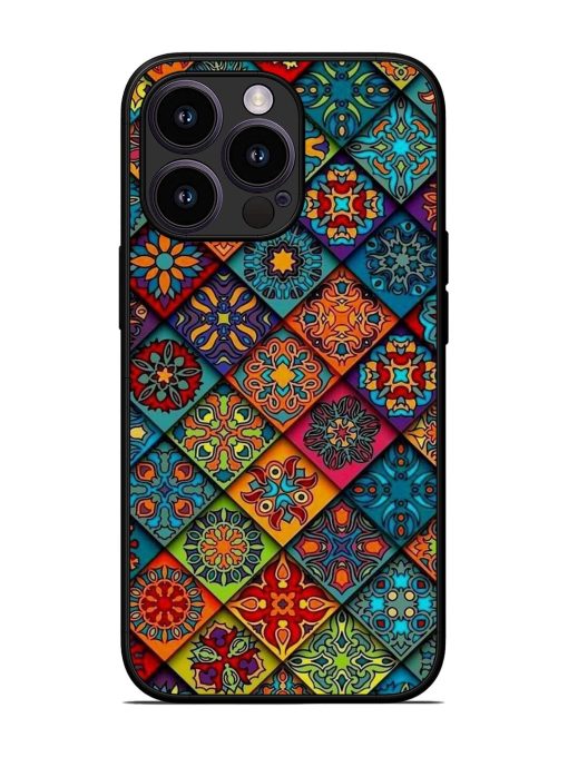 Patchwork Mandala Mosaic Glossy Soft Edge Case for Apple Iphone 13 Pro