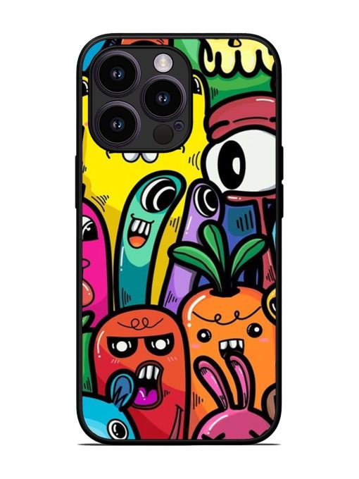 Whimsical Doodle Chaos Glossy Soft Edge Case for Apple Iphone 13 Pro