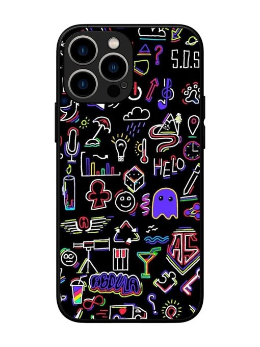 Neon Doodle Glossy Soft Edge Case for Apple Iphone 13 Pro Max Chachhi