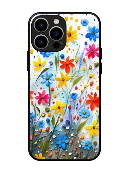 Vibrant Floral Glossy Soft Edge Case for Apple Iphone 13 Pro Max Chachhi