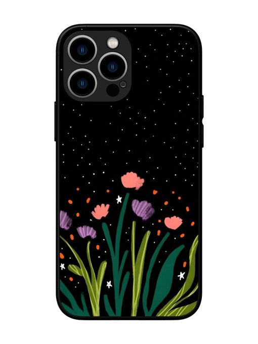 Midnight Bloom Glossy Soft Edge Case for Apple Iphone 13 Pro Max Chachhi