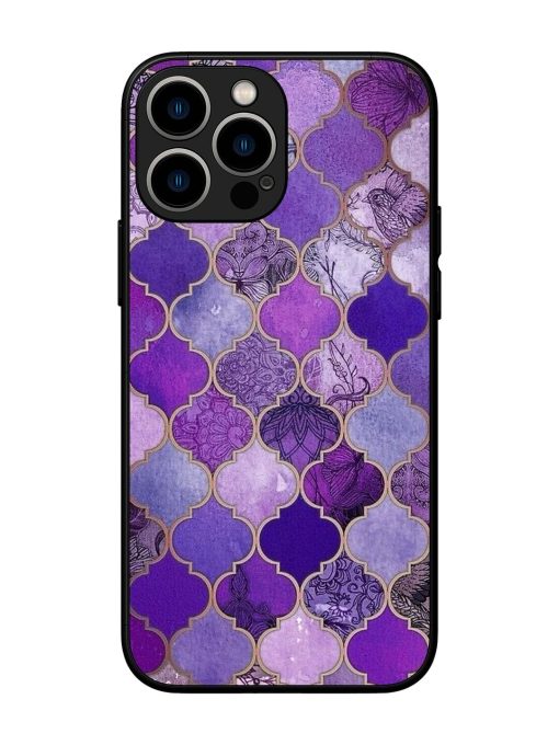 Purple Mosaic Magic Glossy Soft Edge Case for Apple Iphone 13 Pro Max Chachhi