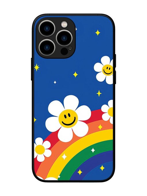 Happy Daisies And Rainbow Sky Glossy Soft Edge Case for Apple Iphone 13 Pro Max Chachhi