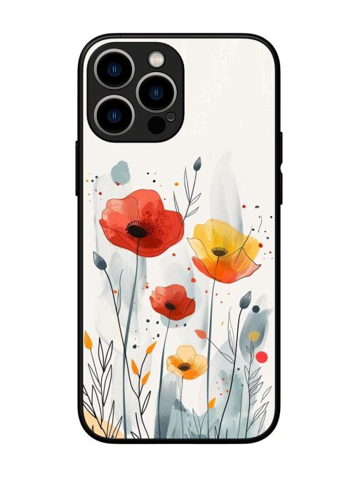 Poppy Fields Glossy Soft Edge Case for Apple Iphone 13 Pro Max Chachhi