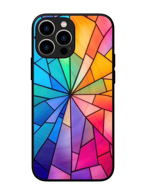 Stained Glass Kaleidoscope Of Colors Glossy Soft Edge Case for Apple Iphone 13 Pro Max Chachhi